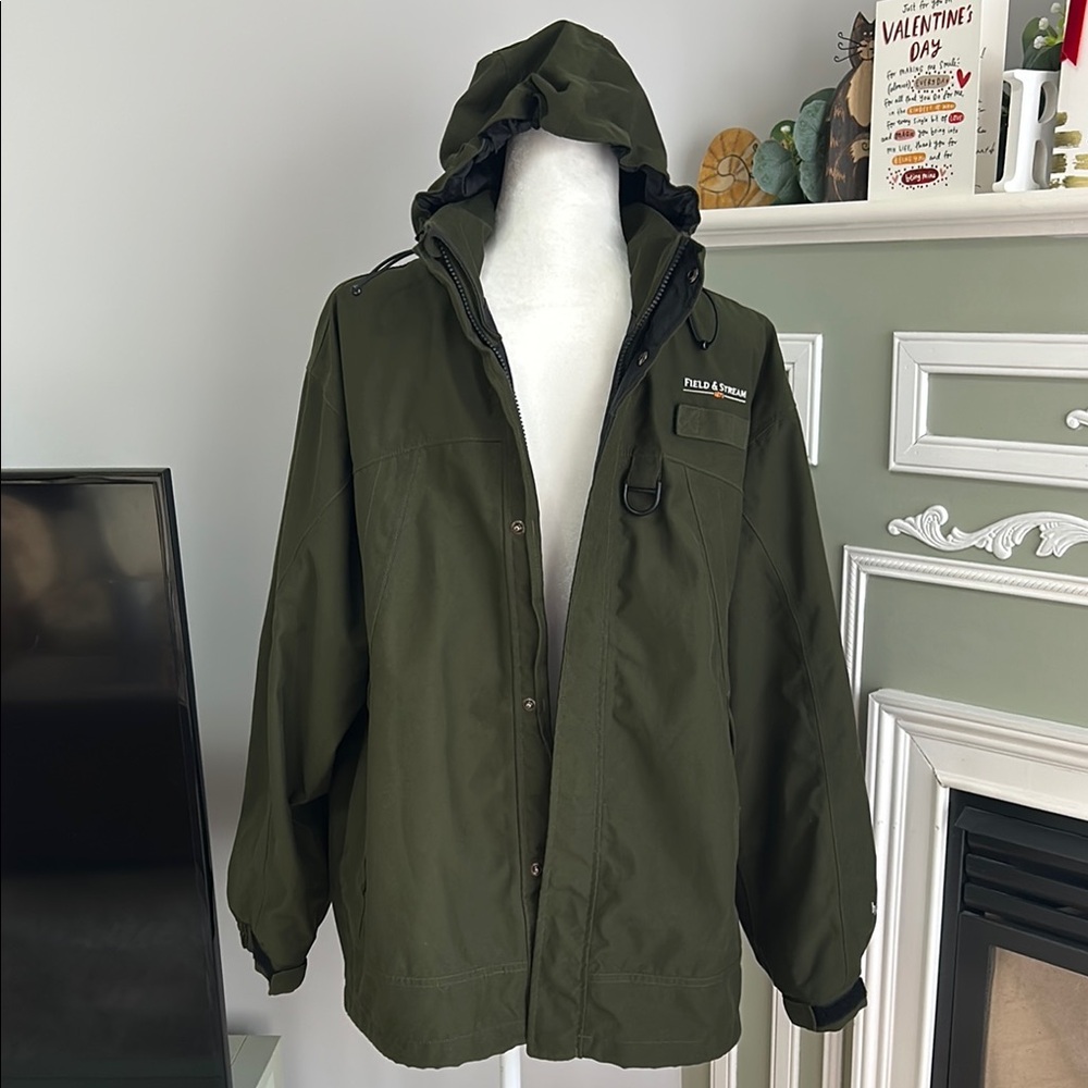 Field & Stream Hydroproof Ultra Green Hooded Jacket